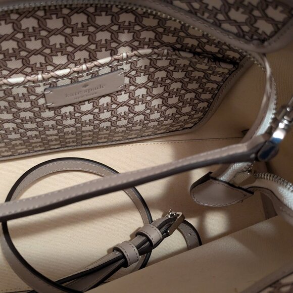 Kate Spade NWOT Geometric Purse Tan and Taupe - Picture 3 of 4